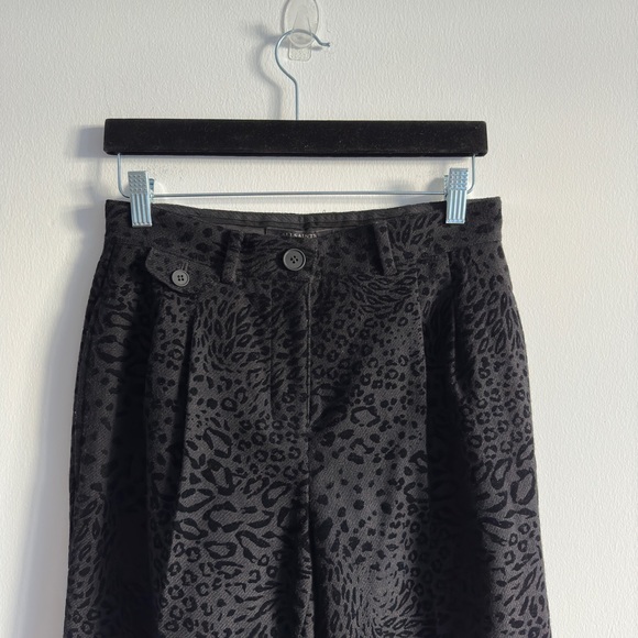 All Saints | Animal Print Laila Leo Wool Blend Trousers in Black + Gray | Size 2 - Picture 5 of 9